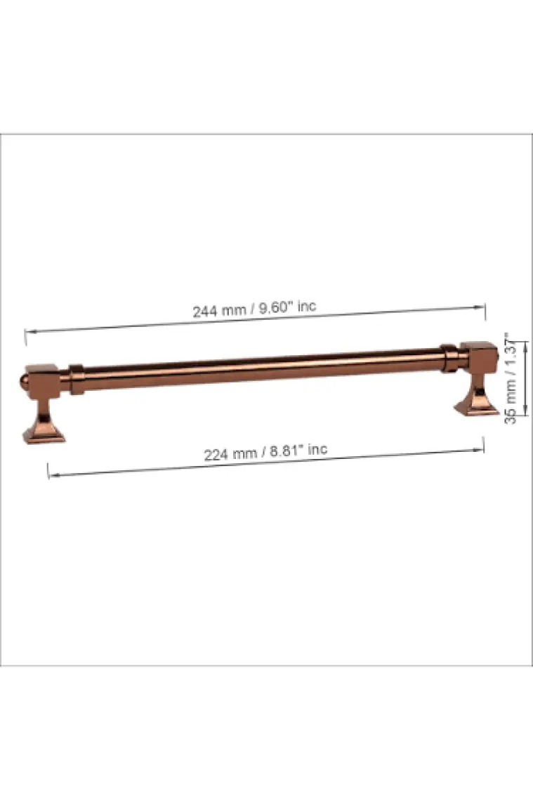 Koçsan Zümra Kulp Lüks Country Mutfak Mobilya Dolap Çekmece Kulpu Bronz 224 mm