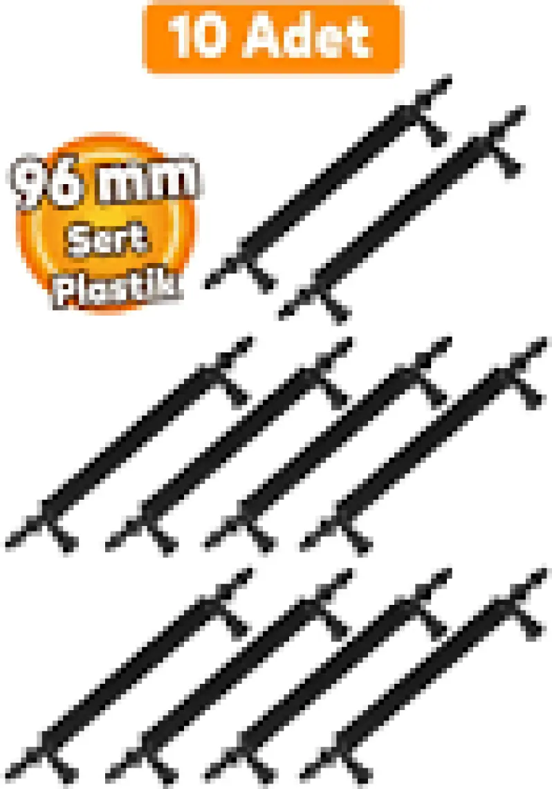 Badem10 10 Adet Polavit Sert Plastik 96 mm Mobilya Çekmece Mutfak Dolap Dolabı Siyah Kulpu Kulbu Kulpları 9.6 cm