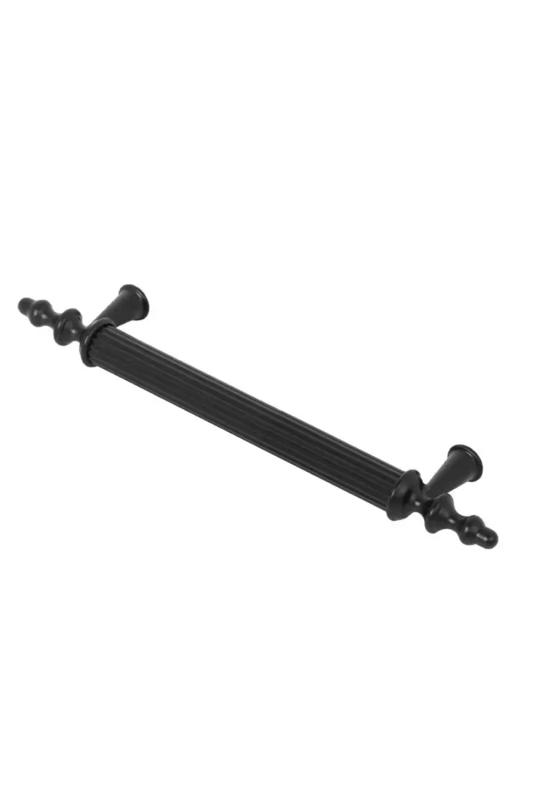 Badem10 10 Adet Polavit Sert Plastik 96 mm Mobilya Çekmece Mutfak Dolap Dolabı Siyah Kulpu Kulbu Kulpları 9.6 cm