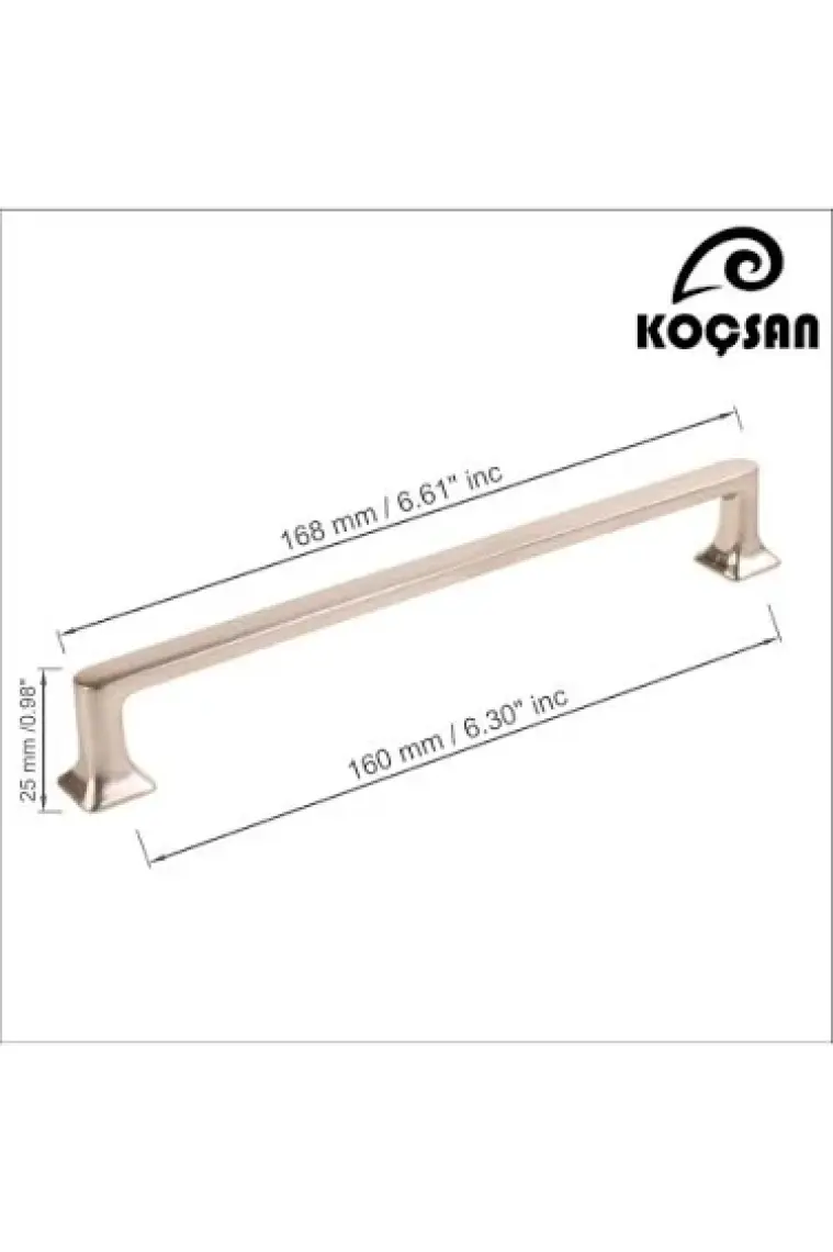 Koçsan Vera Kulp Lüks Country Mutfak Mobilya Dolap Çekmece Kulpu Inox 128 mm