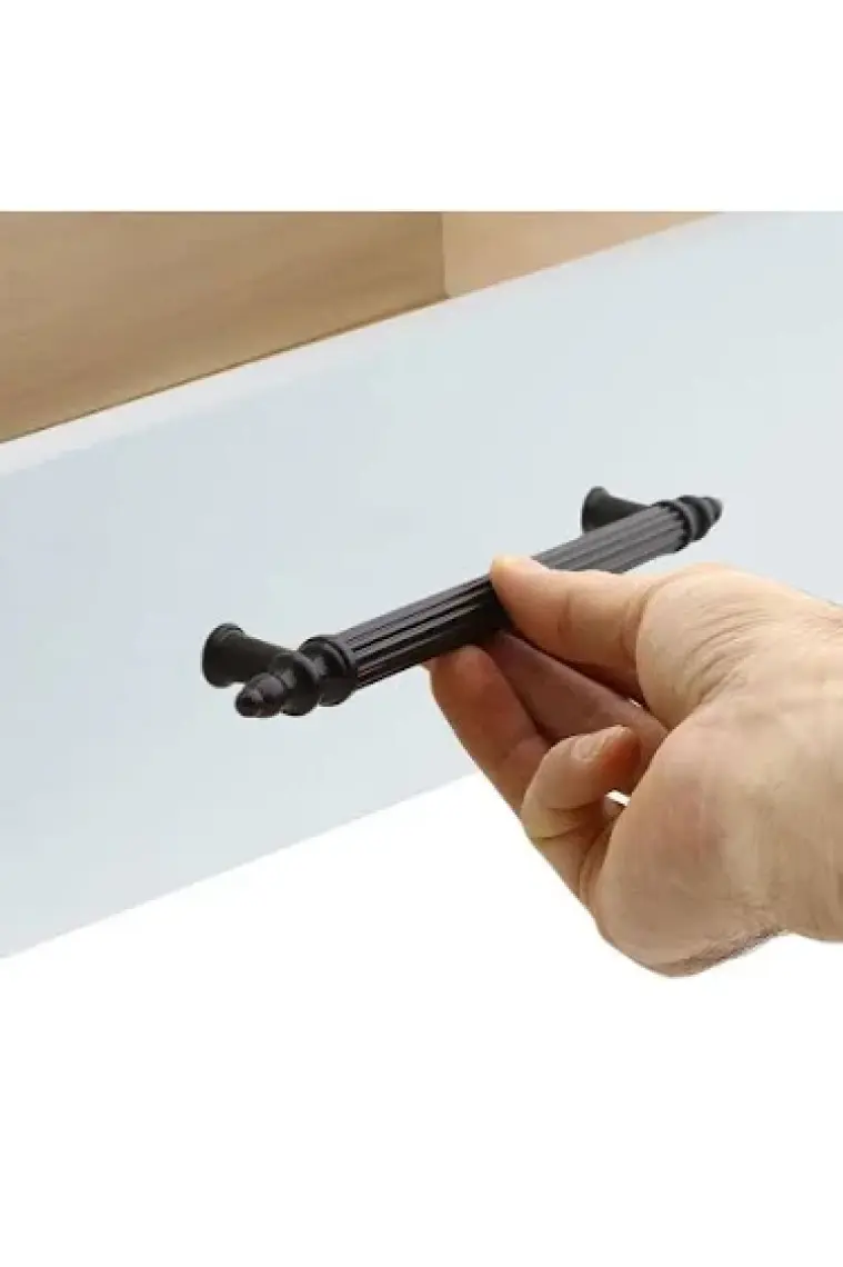 Badem10 Polavit Mobilya Çekmece Mutfak Dolap Dolabı Kulpu Kulbu 160 Mm Siyah Sert Plastik Kulpları (10 ADET)