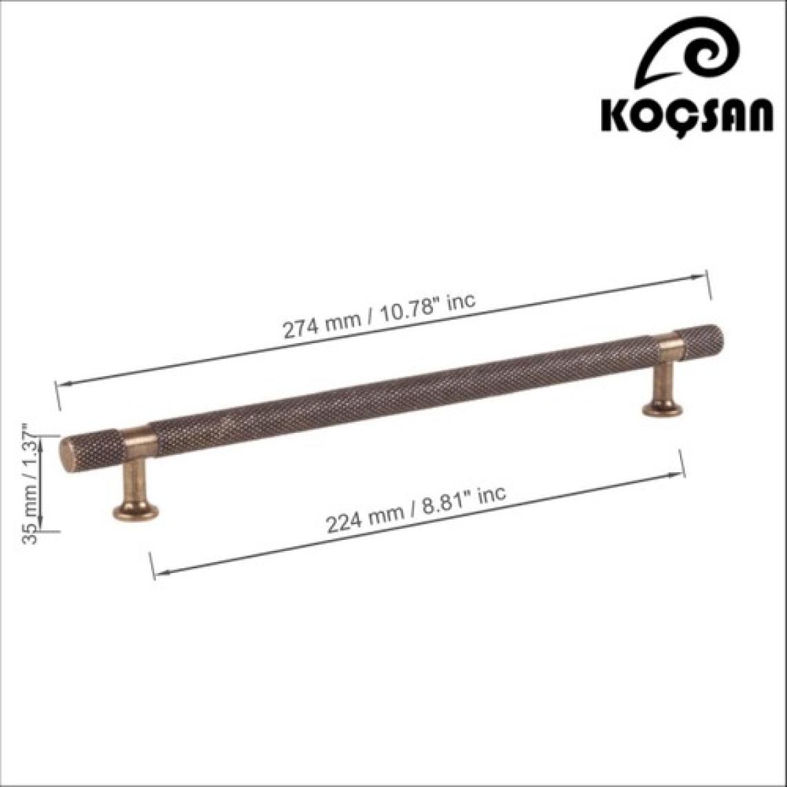 Koçsan Firuze Kulp Lüks Country Mutfak Mobilya Dolap Çekmece Kulpu  Antik Sarı 224 mm