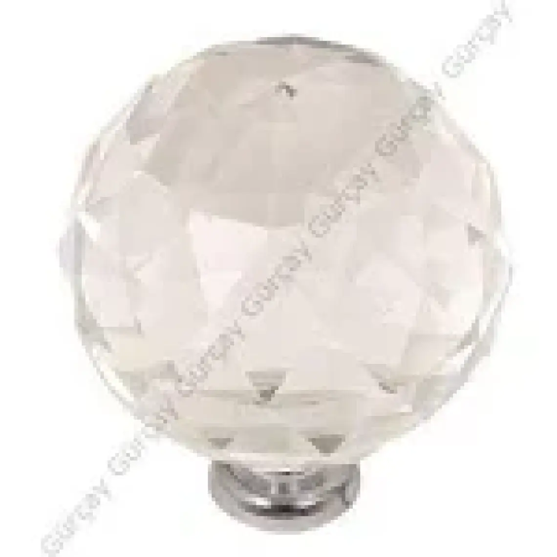 Gürçay Kristal Düğme Kulp Şeffaf Küre 30mm Krom (2 Adet