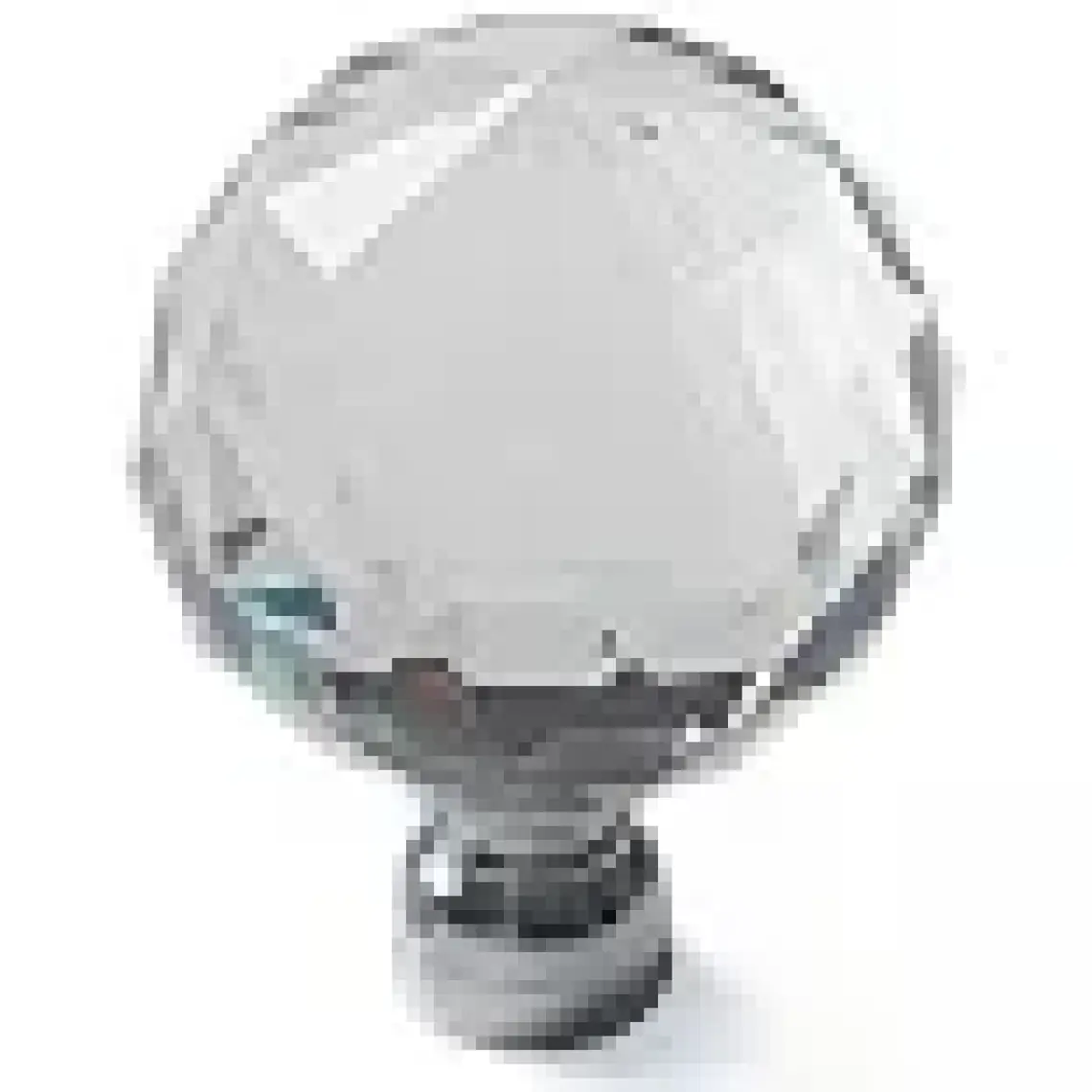 Gürçay Kristal Düğme Kulp Şeffaf Küre 30mm Krom (2 Adet