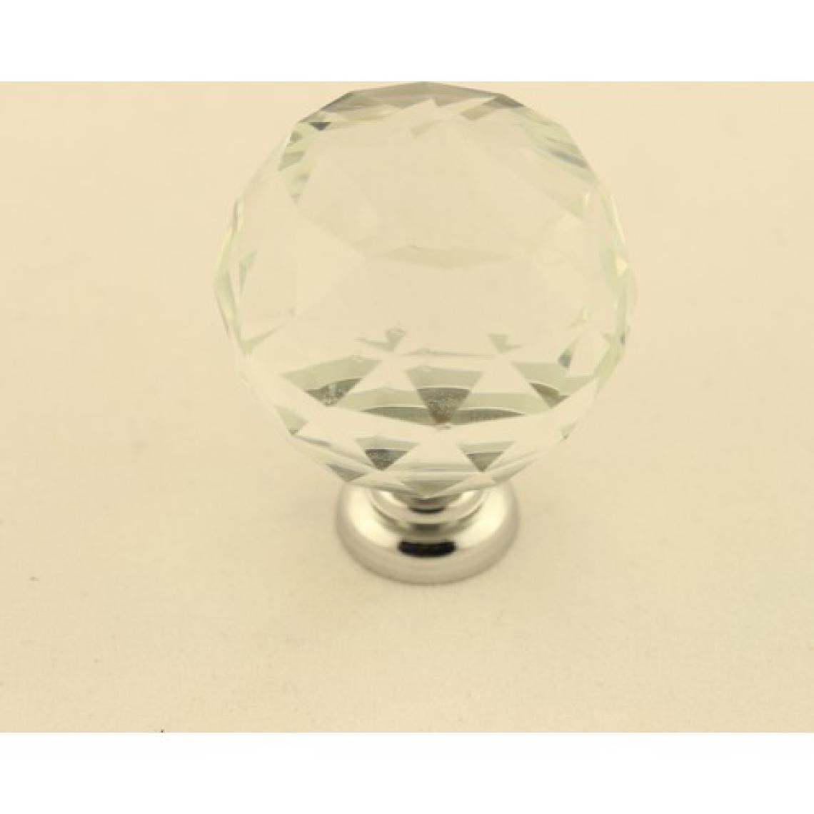 Gürçay Kristal Taşlı Kulp Küre 30Mm Şeffaf Krom (2 Adet)