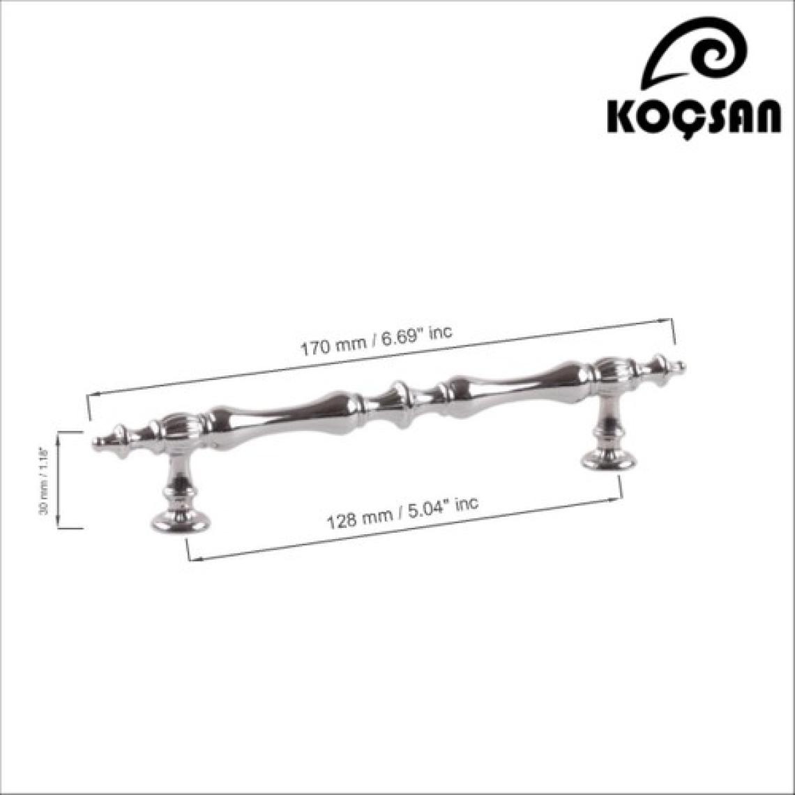 Koçsan Hilal Kulp Lüks Country Mutfak Mobilya Dolap Çekmece Kulpu Krom 128 mm