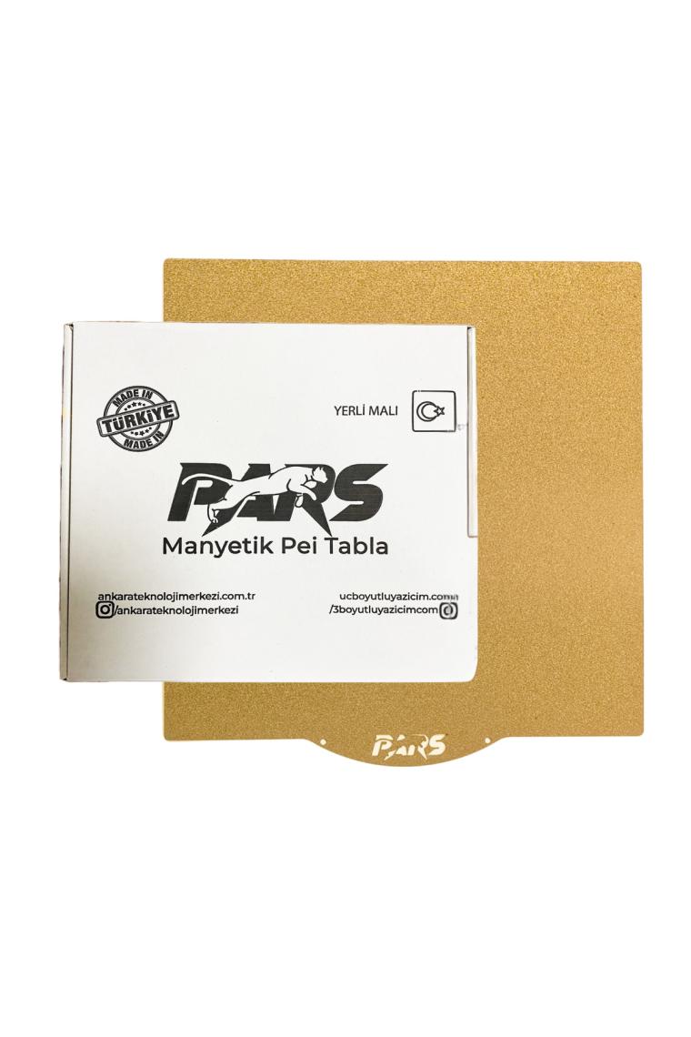 Pars 235X235 mm (Vida Boşaltmalı) Gold Pei Kaplı Özel Yay Çeliği Tabla (Magnetsiz)