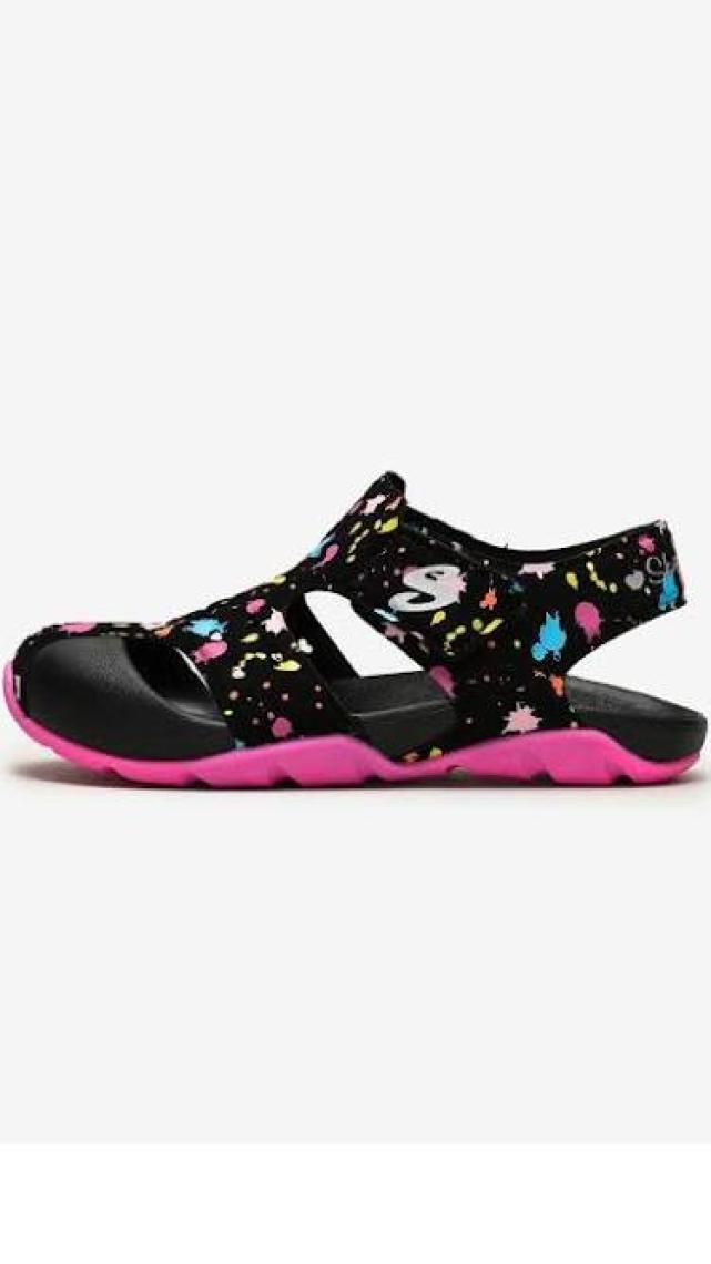 Skechers SİDE WAVE - Büyük Kız Çocuk Siyah Sandalet - 86428L BKHP