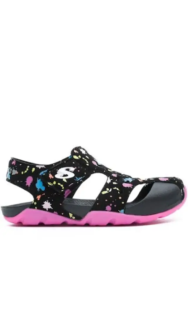 Skechers SİDE WAVE - Büyük Kız Çocuk Siyah Sandalet - 86428L BKHP