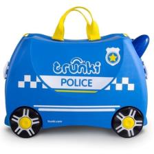 Trunki Polis Arabası Percy Binilen ve Sürülen Çocuk Bavulu