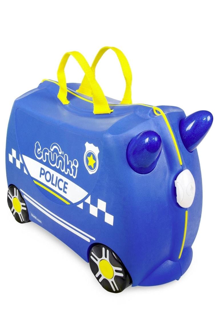 Trunki Polis Arabası Percy Binilen ve Sürülen Çocuk Bavulu