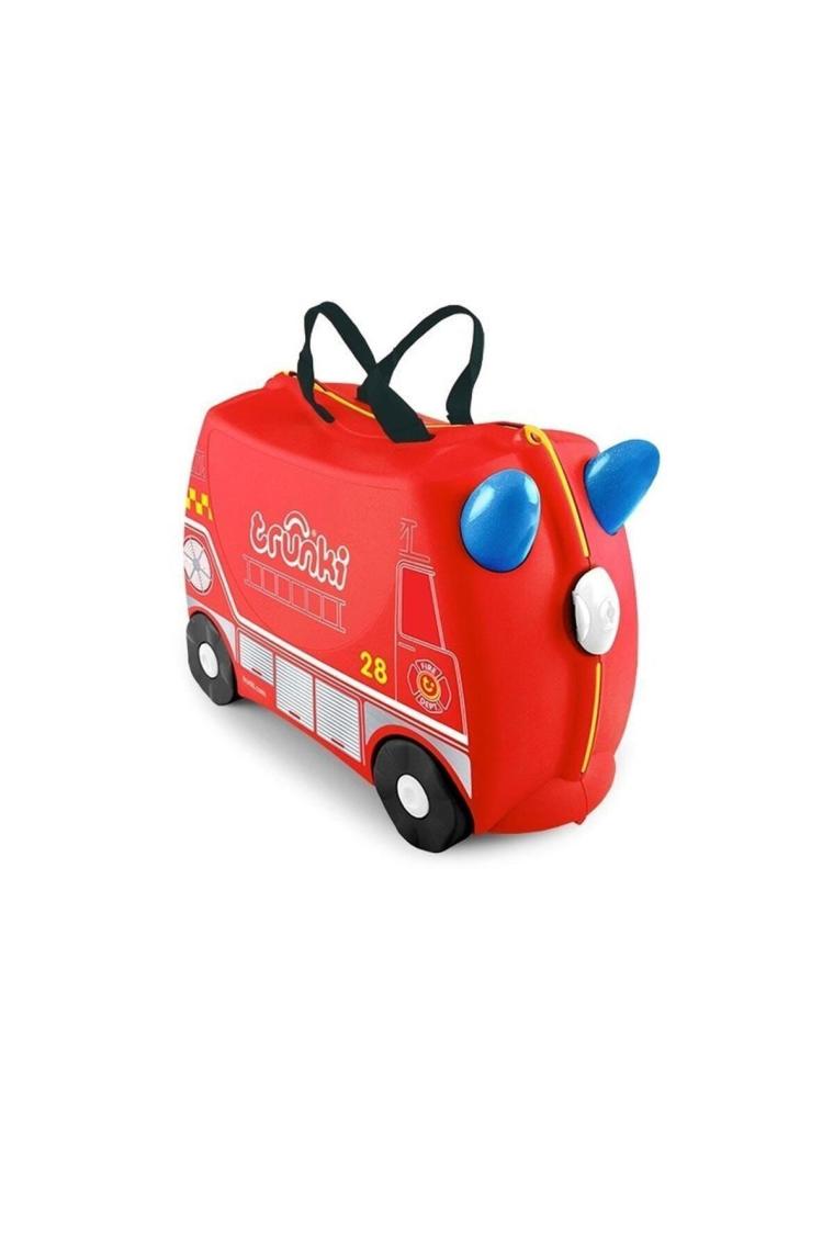 Trunki İtfaiye Aracı Frank Binilebilen ve Sürülen Çocuk Bavulu