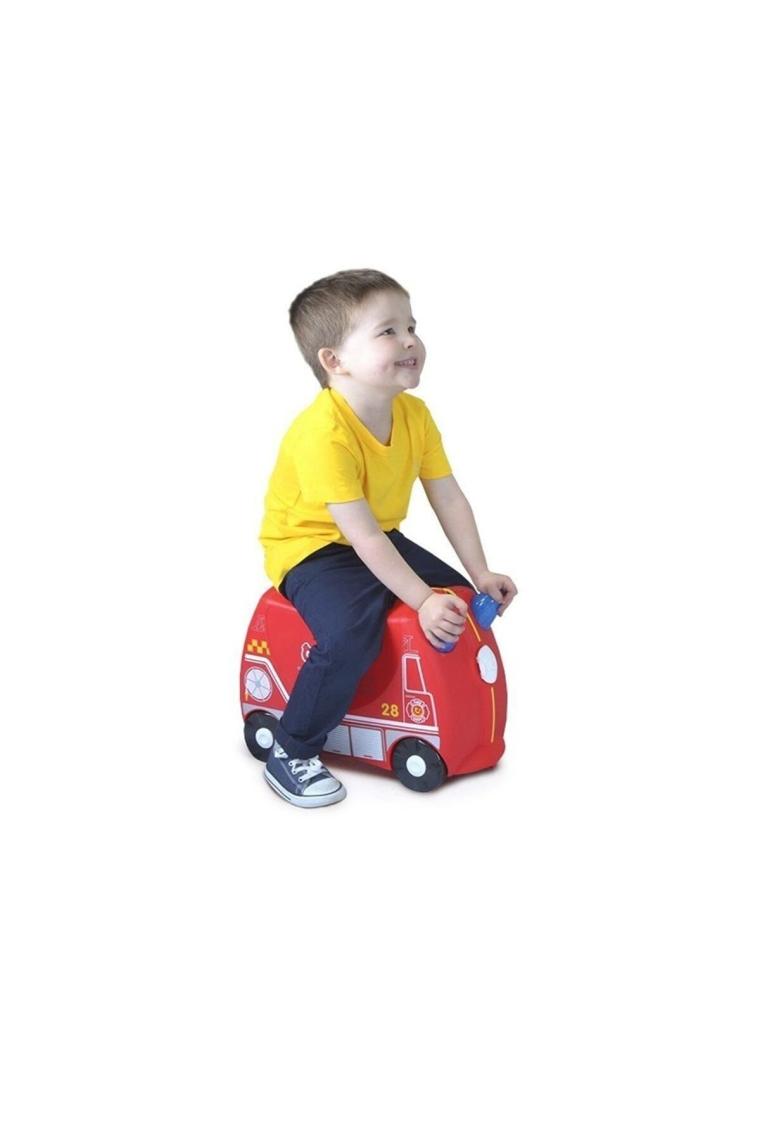 Trunki İtfaiye Aracı Frank Binilebilen ve Sürülen Çocuk Bavulu