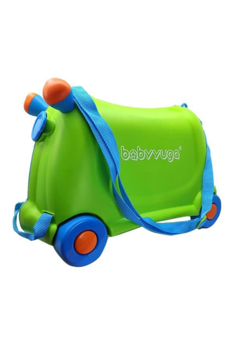 Baby Yuga Çekçekli Tekerlekli Çocuk Valizi (Yeşil)