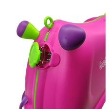 Baby Yuga Çekçekli Tekerlekli Çocuk Valizi (Pembe)