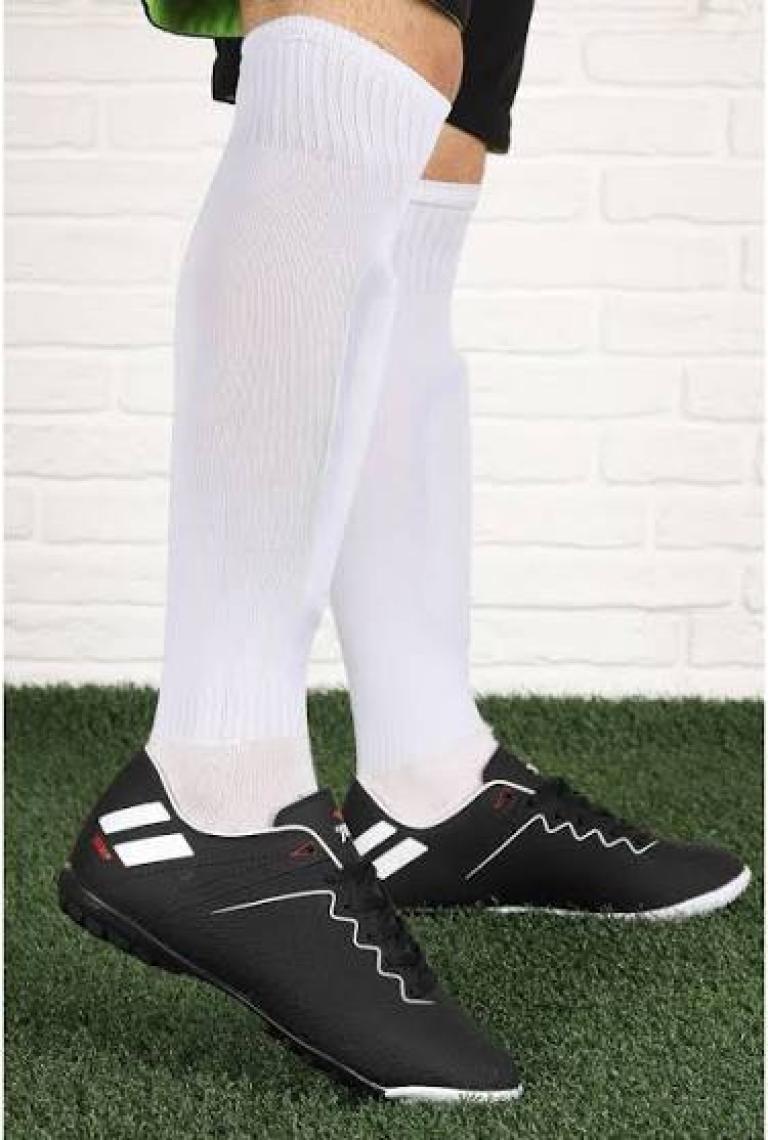Jump 27879 Siyah Beyaz Erkek Halı Saha Dişli Krampon Futbol Ayakkabı