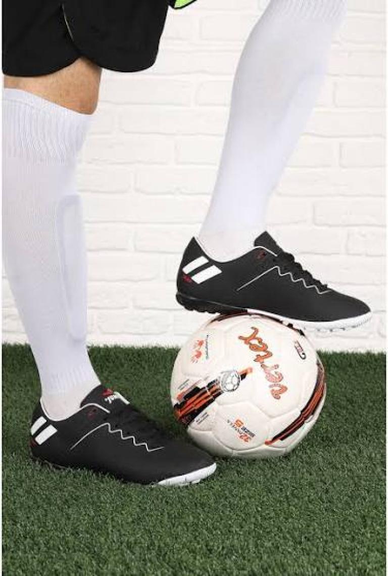 Jump 27879 Siyah Beyaz Erkek Halı Saha Dişli Krampon Futbol Ayakkabı