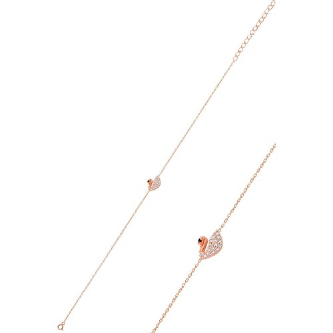 Söğütlü Silver Gümüş Rose Zirkon Taşlı Kuğu Bileklik