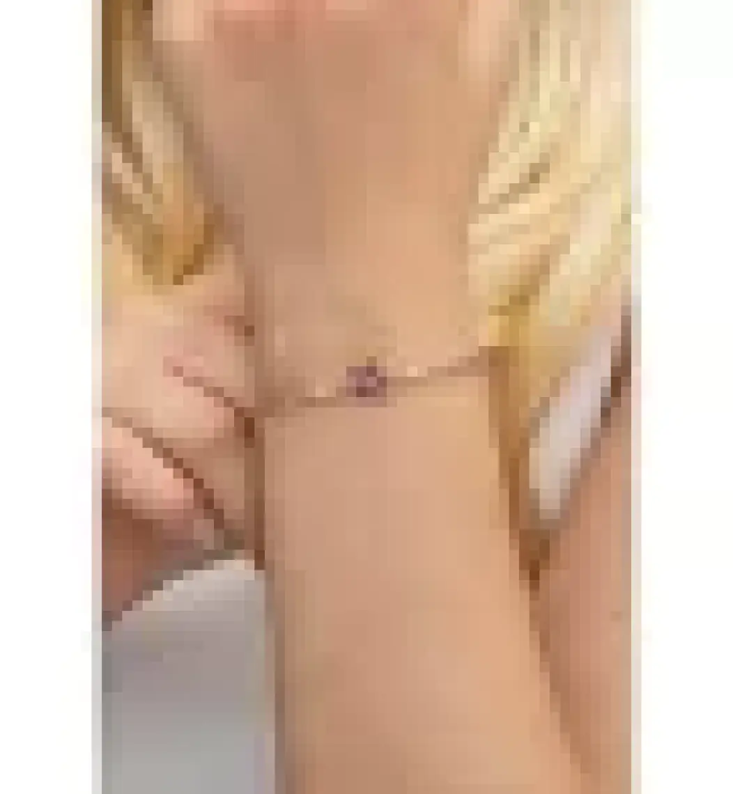 Nereze 925 Ayar Mor Taşlı Lotus Çiçeği Gümüş Bileklik