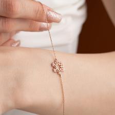 Nereze 925 Ayar Gümüş Rose Zirkon Taşlı Kartanesi Bileklik