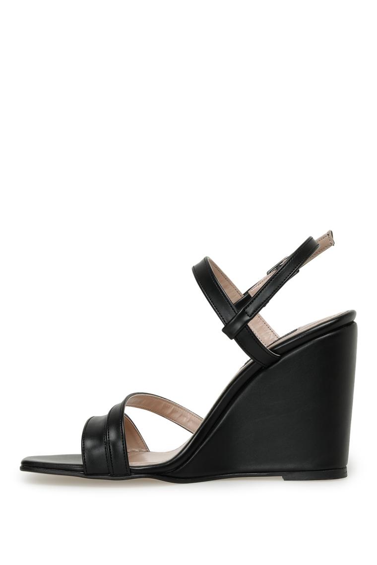 Nine West Corla 4fx Siyah Kadın Dolgu Topuk Sandalet