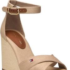 Tommy Hilfiger Logolu  Pamuk Dolgu Topuklu Sandalet Bayan Sandalet FW0FW08661 Acc