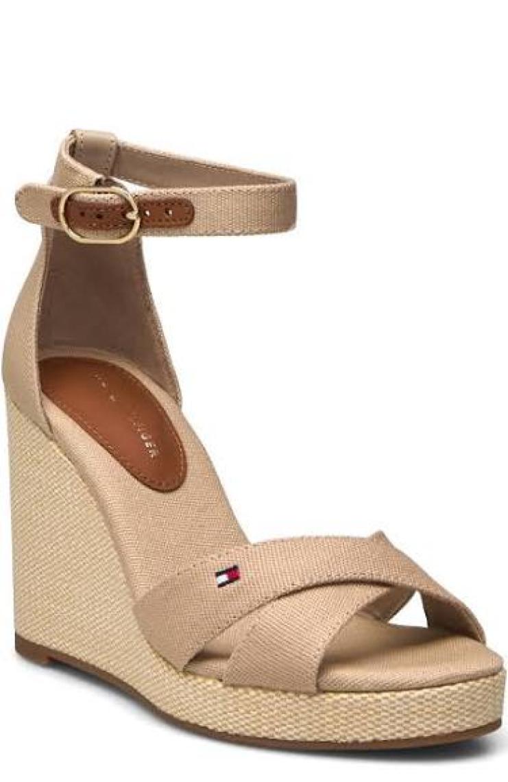 Tommy Hilfiger Logolu  Pamuk Dolgu Topuklu Sandalet Bayan Sandalet FW0FW08661 Acc
