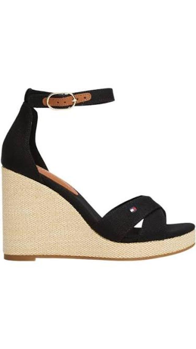Tommy Hilfiger Logolu  Pamuk Dolgu Topuklu Sandalet Bayan Sandalet FW0FW08661 Acc