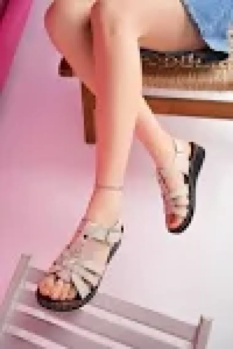 Muggo Soft Kadın Garantili Günlük  Kaymaz Taban Comfort Rahat Sandalet