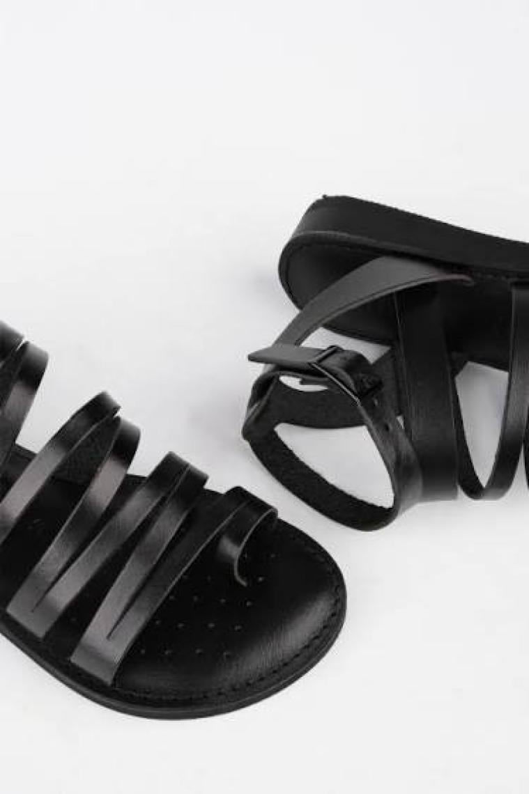 Marjin Kadın Hakiki Deri Günlük Sandalet Eva Taban Parmak Arası Saper
