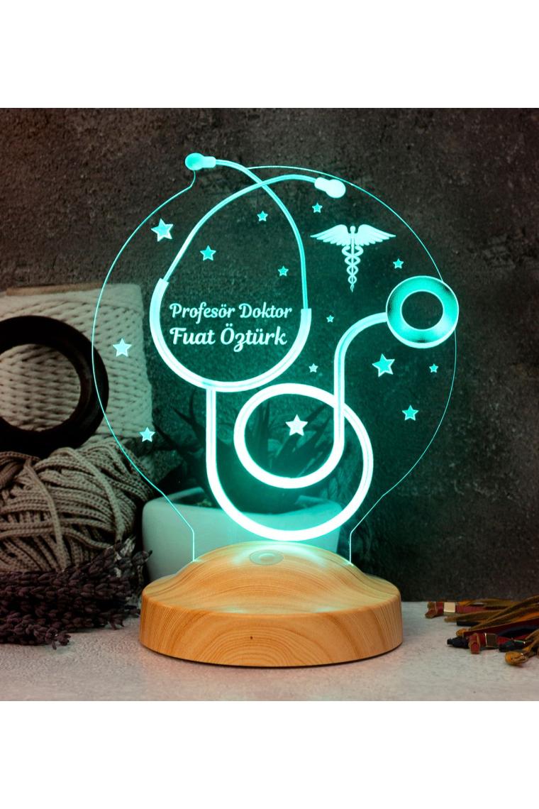 Doktora Hediye, Steteskop Doktor Hediyesi, Tıp Bayramı Hediyesi, 3d Led Lamba
