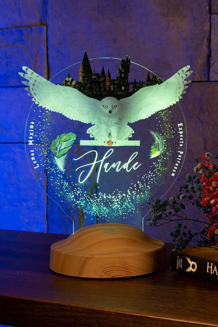 Harry Potter Hogwarts Hedwig Led Lamba, Hediye Baykuş Gece Lambası