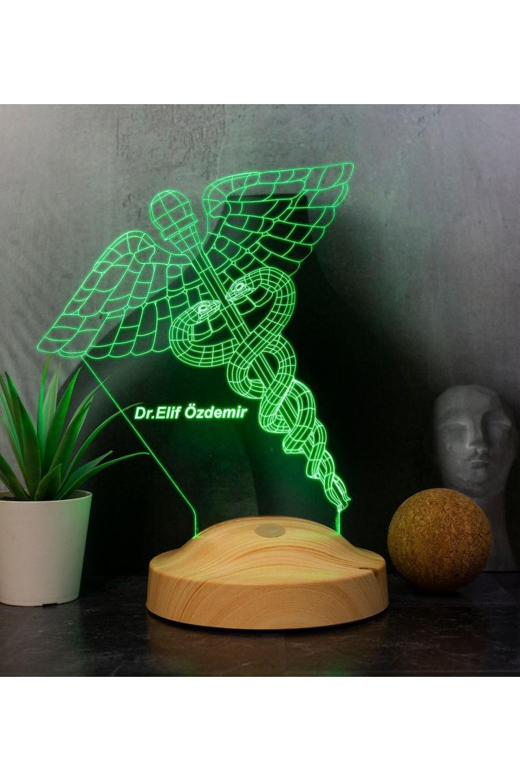Tıp Sembollü Doktor 3d Led Lamba, Doçent Doktor Ofis Ve Muayenehane Hediyesi, Tıp Bayramı Hediyesi