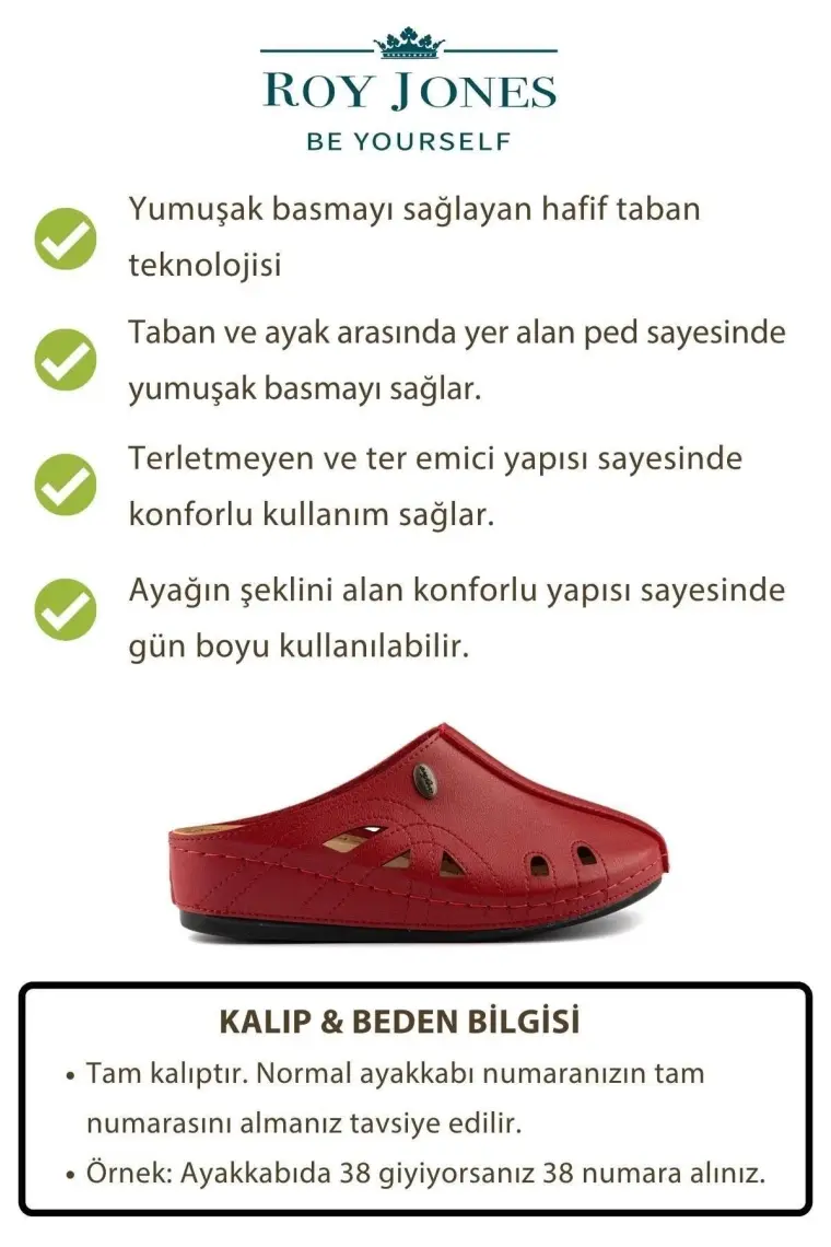 Roy Jones Royjones Kadın Terlik Modelleri Anatomik Günlük Sabo Terlik 1801