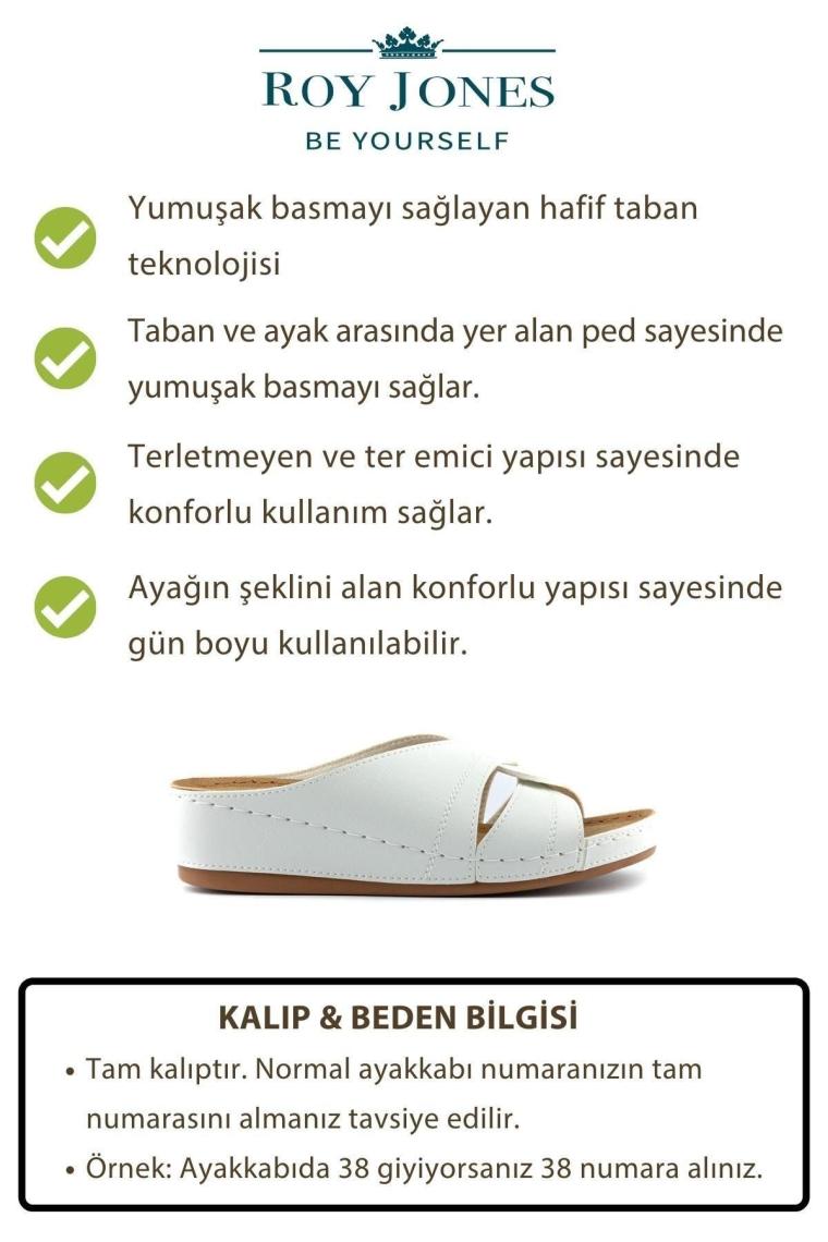 Roy Jones Kadın Ortopedik Konfor Modeli Günlük Rahat Kısa Topuklu Anatomik Anne Orta Yaş Genç Ev Içi Terliği