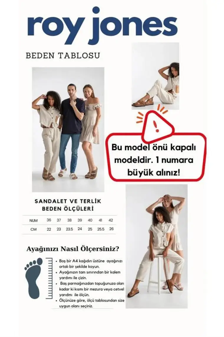 Roy Jones Royjones Kadın Terlik Modelleri Anatomik Günlük Sabo Terlik 1801