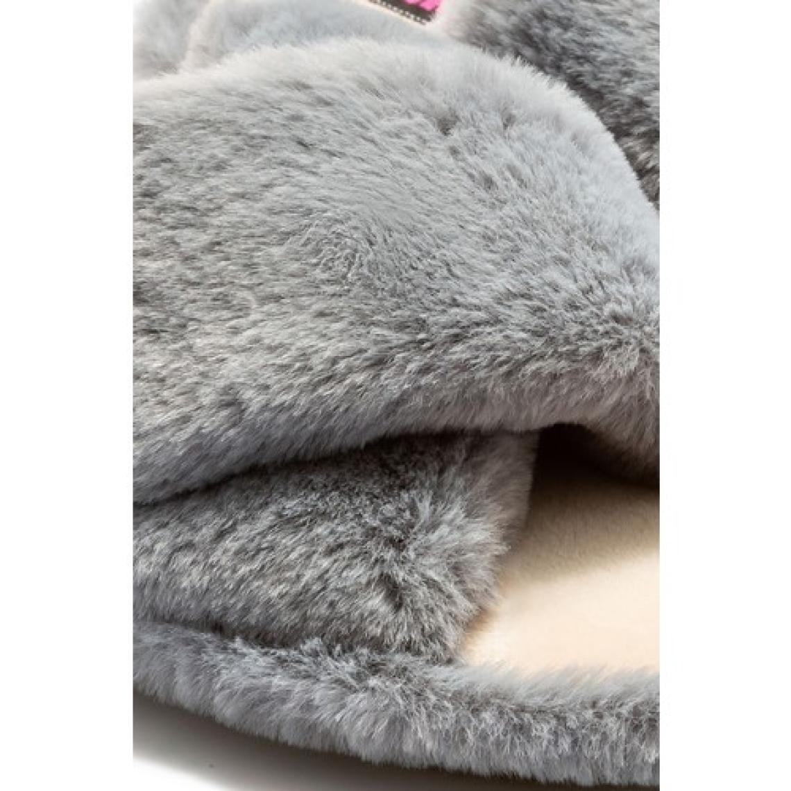 Twigy Çapraz Peluş Kadın Ev Terliği Gri 36/41 CC0183
