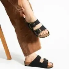 Pierre Cardin Calton Kadın Siyah Mantar Taban Terlik