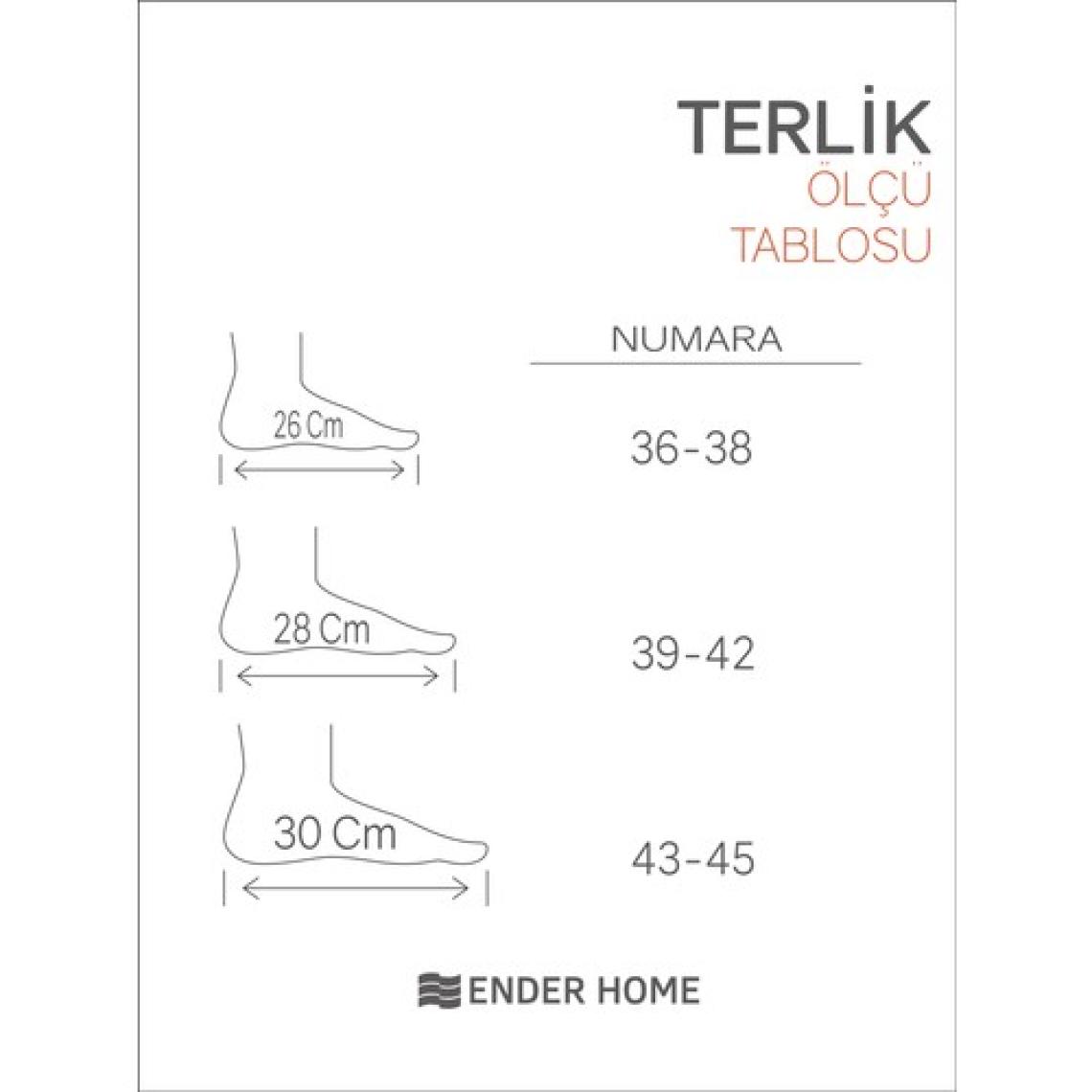 Ender Home CozySteps Banyo Ve Ev Terliği – %100 Pamuk Havlu Kaymaz İnce Taban , Yüksek Su Emicilik