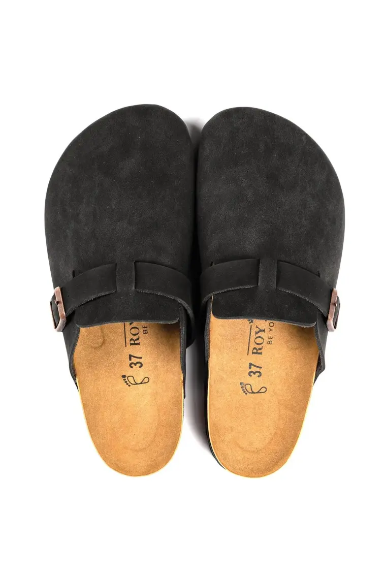 Roy Jones Kadın Ortopedik Yumuşak Tabanlı Terlik Önü Kapalı Paslanmaz Tokalı Kaymaz Sabo Ev Dışarı Terliği