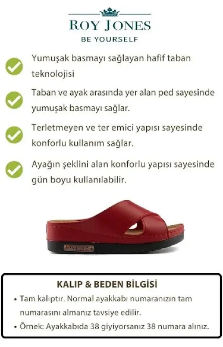 Roy Jones Kadın Ortopedik Anatomik Tabanlı Konfor Modeli Şık Rahat Günlük Topuklu Dışarı & Ev Içi Terliği
