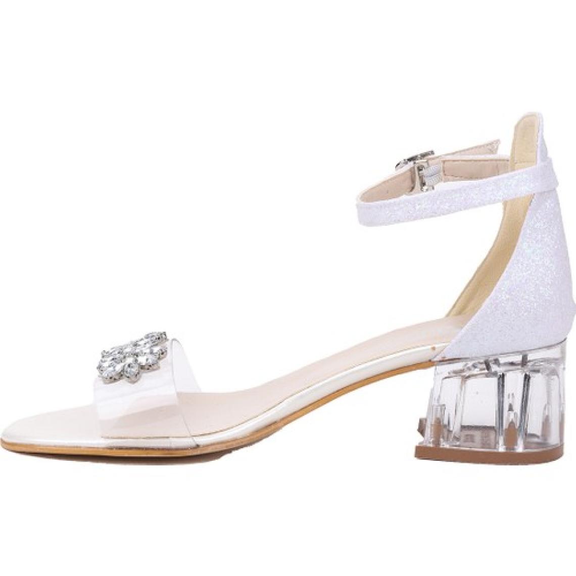 Kiko Kids 790 Kum Simli Taşlı Kız Çocuk 3 Cm Sandalet Sedef