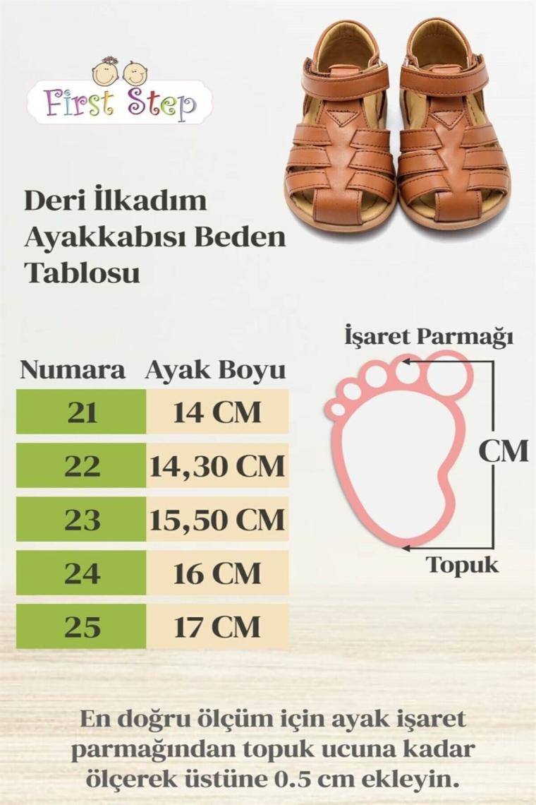 First Step  Deri Çocuk Sandalet Pembe D-465