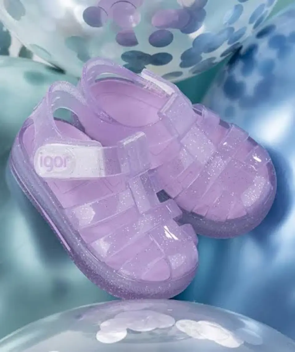 Igor S10265 STAR GLITTER Mor Kız Çocuk Sandalet