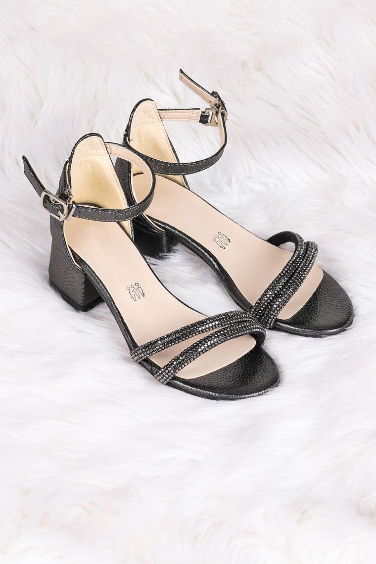 Kiko Kids 791  Taşlı Kız Çocuk 3 cm Topuklu Sandalet Ayakkabı