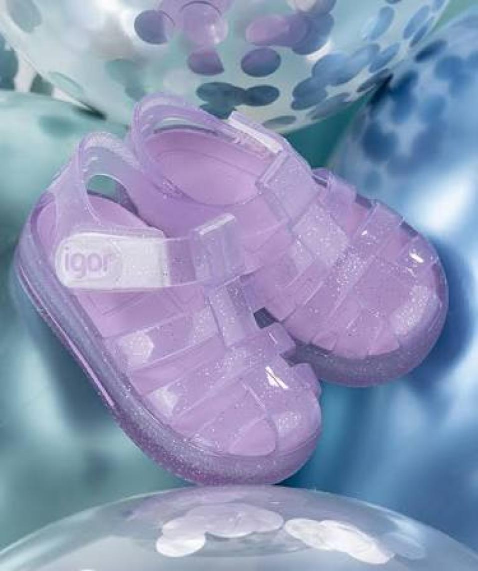 Igor S10265 STAR GLITTER Mor Kız Çocuk Sandalet