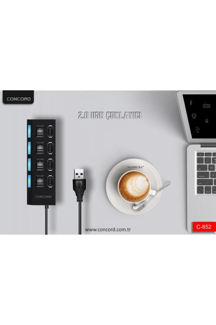 C852 4 Port Çoğaltıcı 2.0 Usb Çevirici Çoklu Swıtch