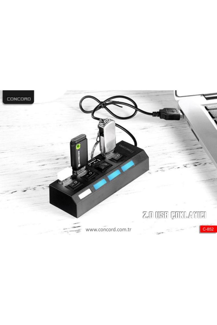 C852 4 Port Çoğaltıcı 2.0 Usb Çevirici Çoklu Swıtch