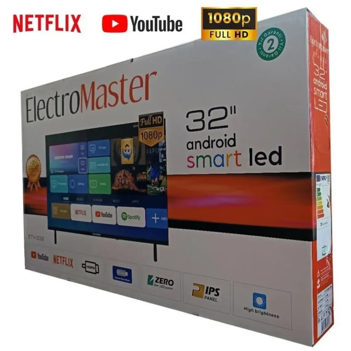 ElectroMaster ETV-332 32" 81 Ekran Uydu Alıcılı Full HD Smart LED TV