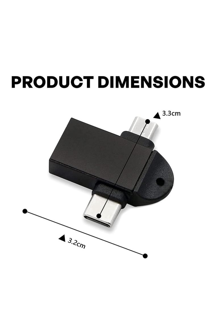 4965 Micro Usb Type-c 3 In 1 Dönüştürücü Çevirici Adaptör Otg